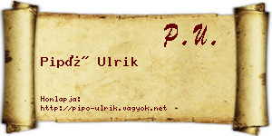 Pipó Ulrik névjegykártya